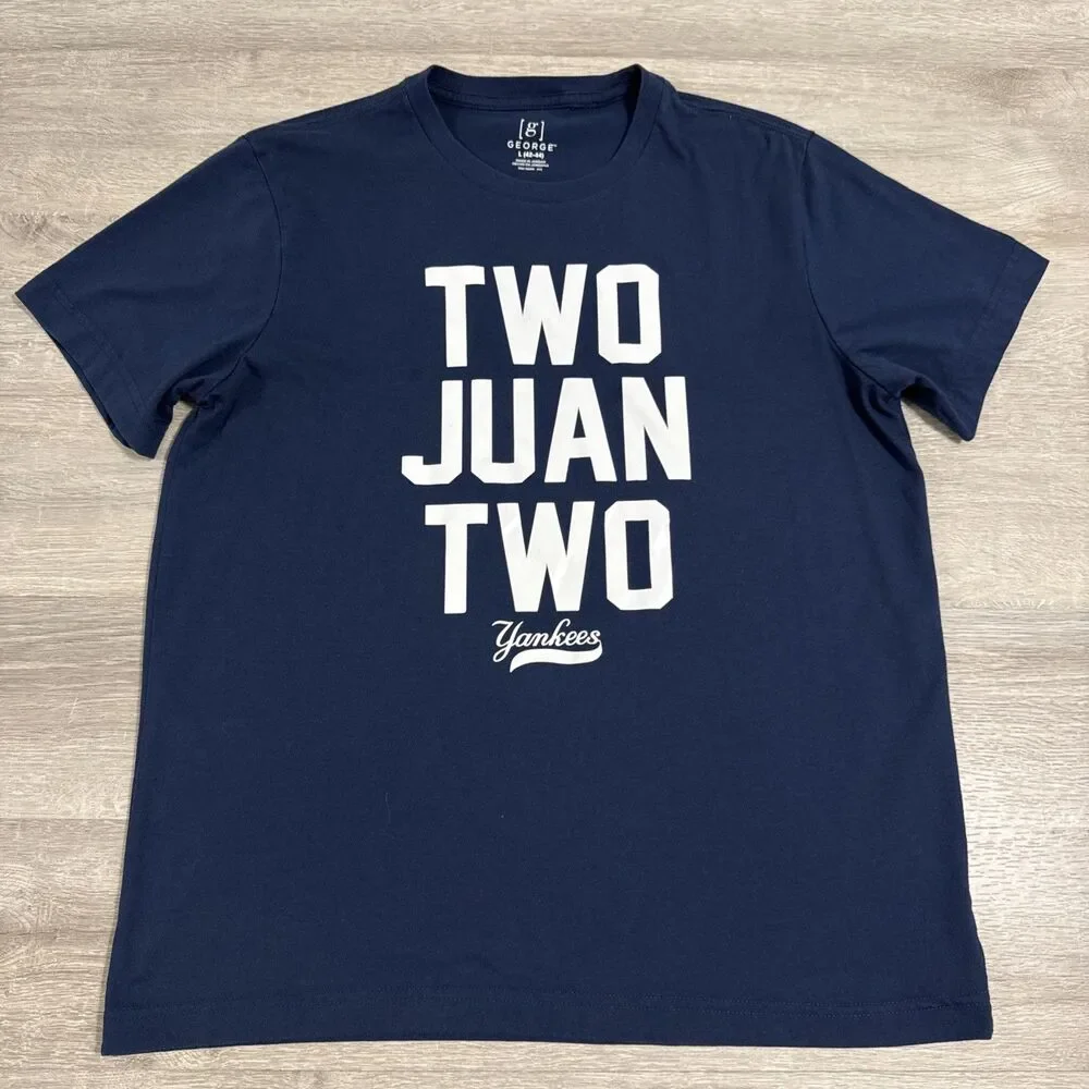 Juan Soto Shirt New York Yankees Two Juan Two Men's Blue Large 65% Polyester